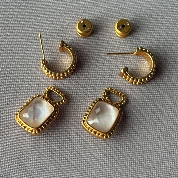 Brand New. $175 Julie Vos Earring color: Iridescent Clear Crystal - Picture 10 of 11